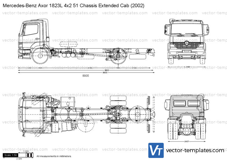 Mercedes-Benz Axor 1823L 4x2 51 Chassis Extended Cab