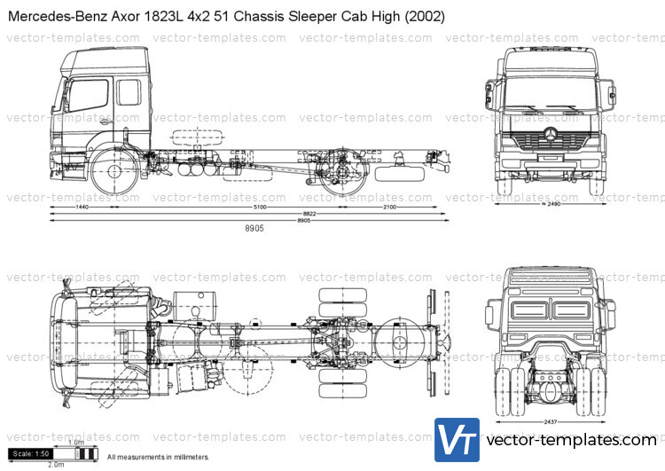 Mercedes-Benz Axor 1823L 4x2 51 Chassis Sleeper Cab High