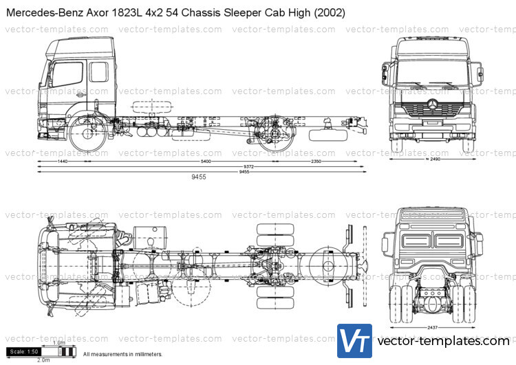 Mercedes-Benz Axor 1823L 4x2 54 Chassis Sleeper Cab High