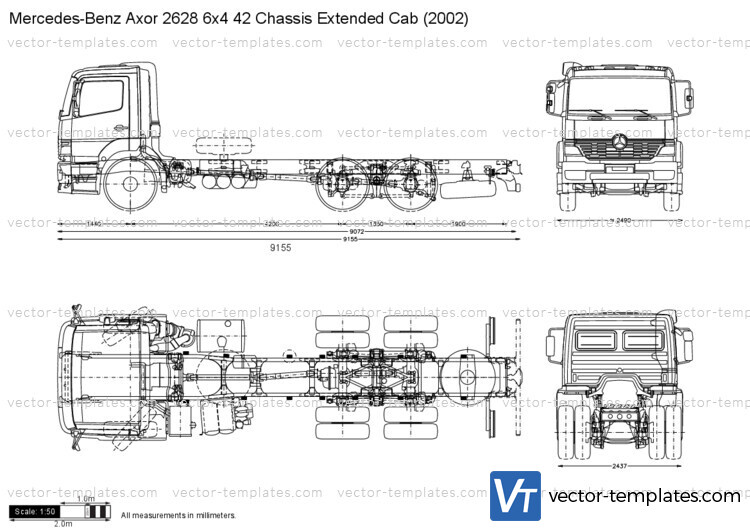 Mercedes-Benz Axor 2628 6x4 42 Chassis Extended Cab