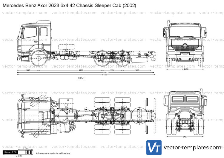 Mercedes-Benz Axor 2628 6x4 42 Chassis Sleeper Cab