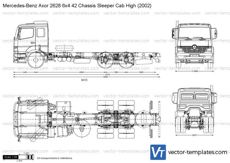 Mercedes-Benz Axor 2628 6x4 42 Chassis Sleeper Cab High