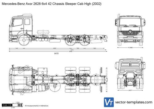 Mercedes-Benz Axor 2628 6x4 42 Chassis Sleeper Cab High