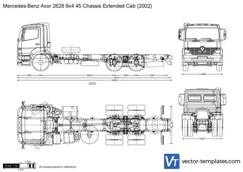 Mercedes-Benz Axor 2628 6x4 45 Chassis Extended Cab