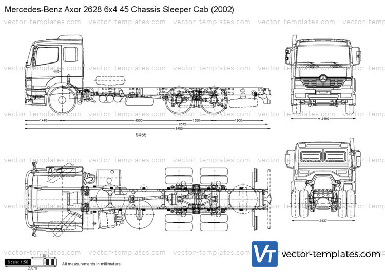 Mercedes-Benz Axor 2628 6x4 45 Chassis Sleeper Cab