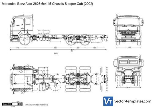 Mercedes-Benz Axor 2628 6x4 45 Chassis Sleeper Cab