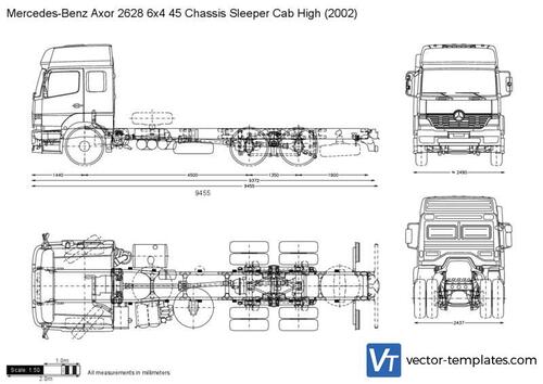 Mercedes-Benz Axor 2628 6x4 45 Chassis Sleeper Cab High