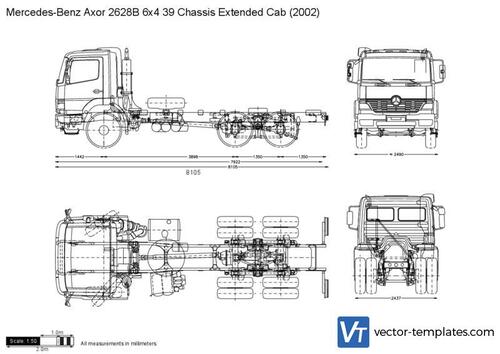 Mercedes-Benz Axor 2628B 6x4 39 Chassis Extended Cab