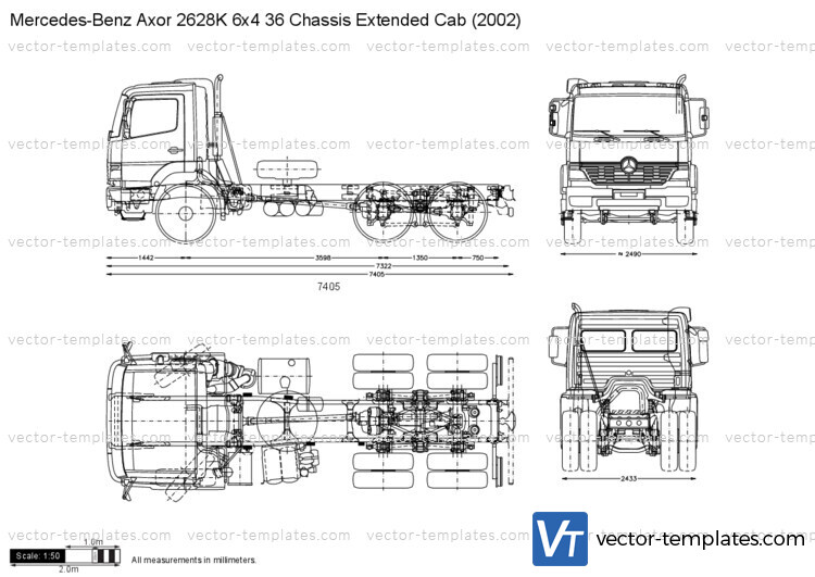 Mercedes-Benz Axor 2628K 6x4 36 Chassis Extended Cab