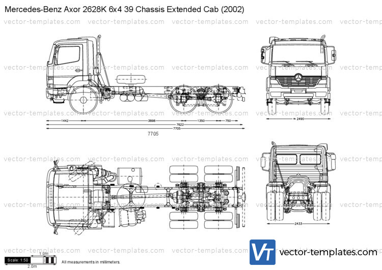 Mercedes-Benz Axor 2628K 6x4 39 Chassis Extended Cab