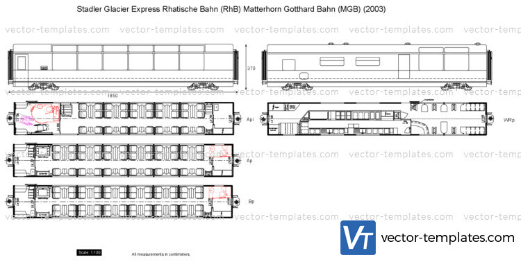 Stadler Glacier Express Rhatische Bahn (RhB) Matterhorn Gotthard Bahn (MGB)