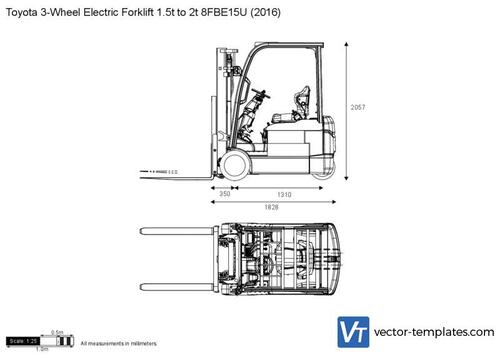 Toyota 3-Wheel Electric Forklift 1.5t to 2t 8FBE15U