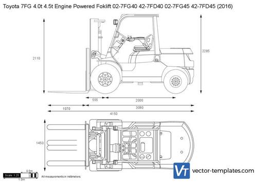 Toyota 7FG 4.0t 4.5t Engine Powered Foklift 02-7FG40 42-7FD40 02-7FG45 42-7FD45