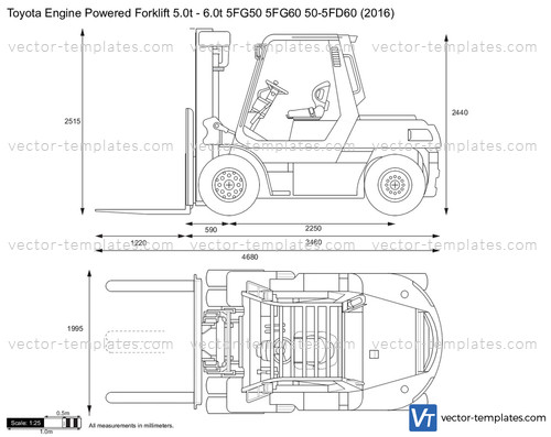Toyota Engine Powered Forklift 5.0t - 6.0t 5FG50 5FG60 50-5FD60