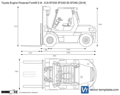 Toyota Engine Powered Forklift 5.0t - 6.0t 5FG50 5FG60 50-5FD60