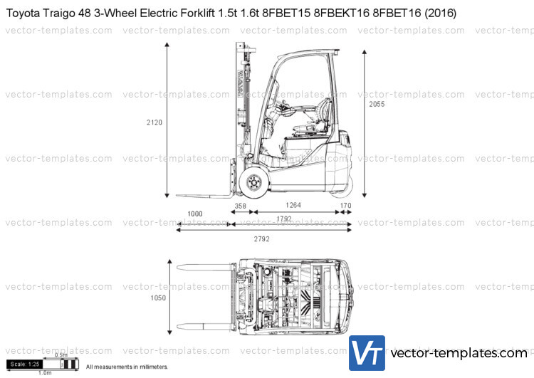Toyota Traigo 48 3-Wheel Electric Forklift 1.5t 1.6t 8FBET15 8FBEKT16 8FBET16