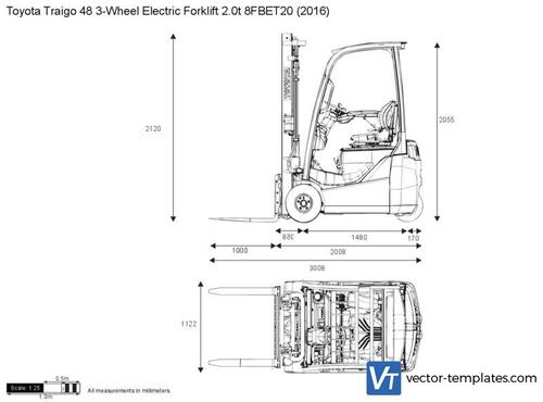 Toyota Traigo 48 3-Wheel Electric Forklift 2.0t 8FBET20