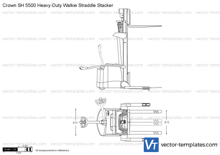 Crown SH 5500 Heavy-Duty Walkie Straddle Stacker