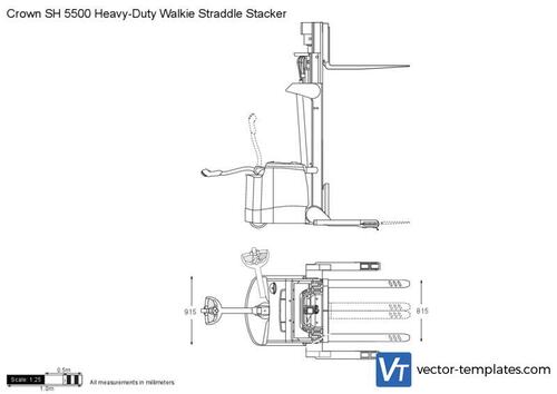 Crown SH 5500 Heavy-Duty Walkie Straddle Stacker