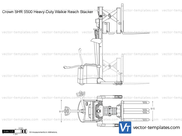 Crown SHR 5500 Heavy-Duty Walkie Reach Stacker