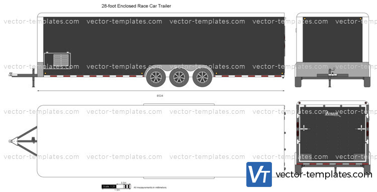 28-foot Enclosed Race Car Trailer