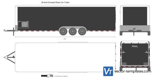 28-foot Enclosed Race Car Trailer