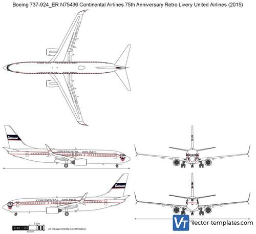 Boeing 737-924_ER N75436 Continental Airlines 75th Anniversary Retro Livery United Airlines