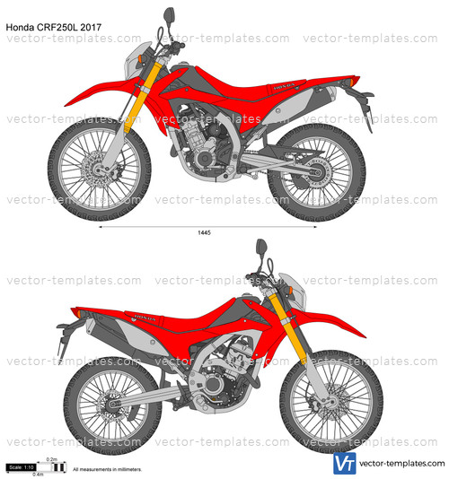 1/1 real scale PDF format HONDA CRF 250L 2012-2020 template vector