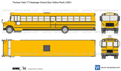 Thomas Vista 77 Passenger School Bus (Yellow Roof)