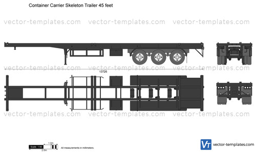 Container Carrier Skeleton Trailer 45 feet