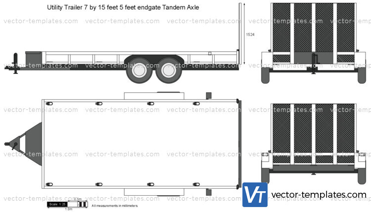 Utility Trailer 7 by 15 feet 5 feet endgate Tandem Axle