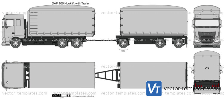 DAF 106 Hooklift with Trailer