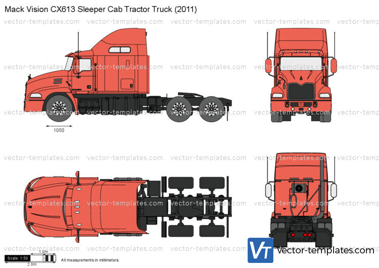 Mack Vision CX613 Sleeper Cab Tractor Truck