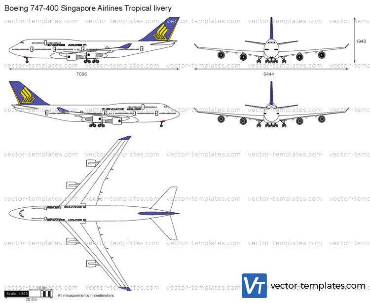 Boeing 747-400 Singapore Airlines Tropical livery