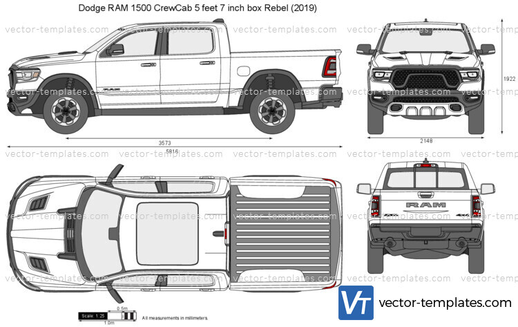 Dodge RAM 1500 CrewCab 5 feet 7 inch box Rebel