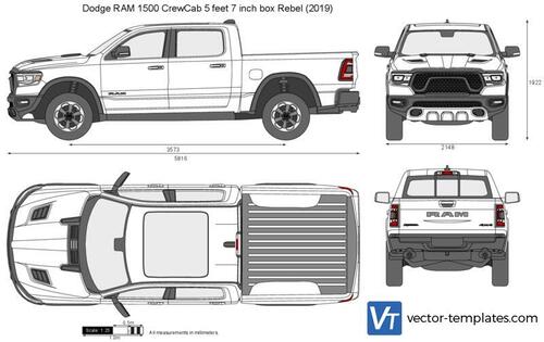 Dodge RAM 1500 CrewCab 5 feet 7 inch box Rebel