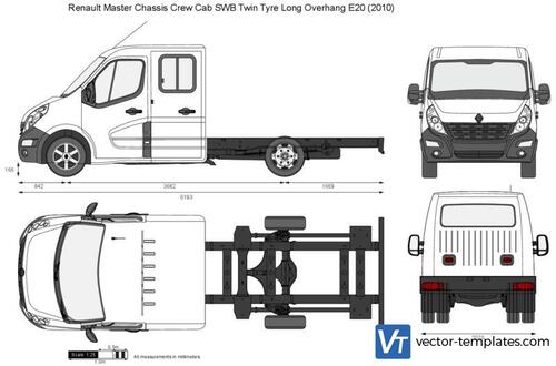 Renault Master Chassis Crew Cab SWB Twin Tyre Long Overhang E20