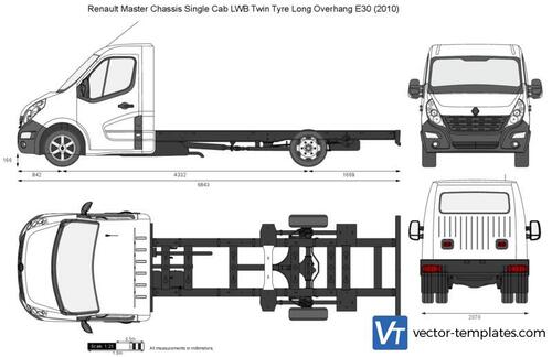 Renault Master Chassis Single Cab LWB Twin Tyre Long Overhang E30