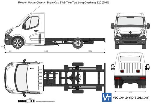 Renault Master Chassis Single Cab SWB Twin Tyre Long Overhang E20