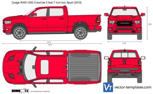 Dodge RAM 1500 CrewCab 5 feet 7 inch box Sport