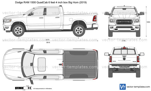Dodge RAM 1500 QuadCab 6 feet 4 inch box Big Horn
