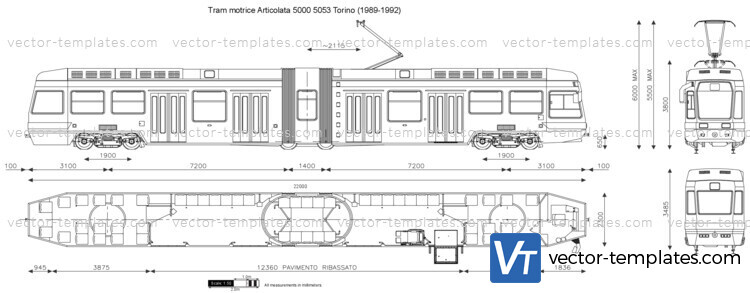 Tram motrice Articolata 5000 5053 Torino