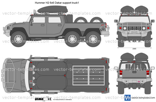 Hummer H2 6x6 Dakar support truck