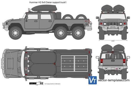 Hummer H2 6x6 Dakar support truck