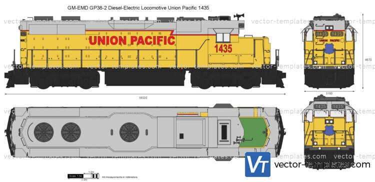 GM-EMD GP38-2 Diesel-Electric Locomotive Union Pacific 1435