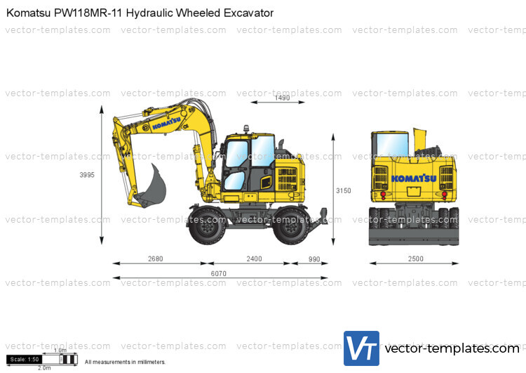 Komatsu PW118MR-11 Hydraulic Wheeled Excavator