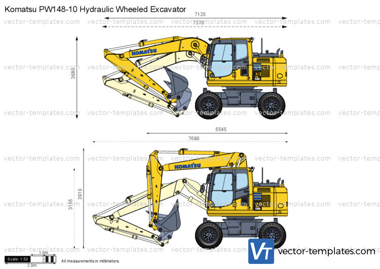 Komatsu PW148-10 Hydraulic Wheeled Excavator