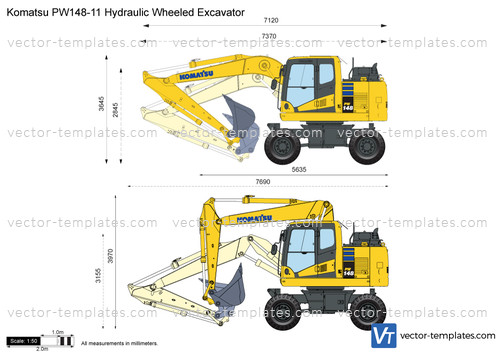 Komatsu PW148-11 Hydraulic Wheeled Excavator