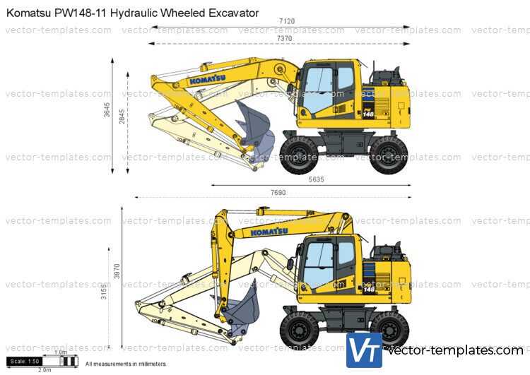 Komatsu PW148-11 Hydraulic Wheeled Excavator