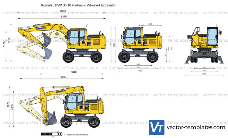 Komatsu PW160-10 Hydraulic Wheeled Excavator